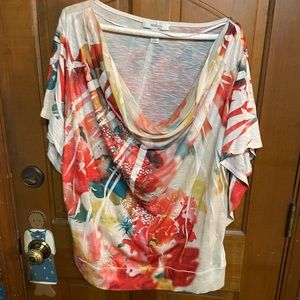 EUC Flower loose sleeveless blouse. Size 3X